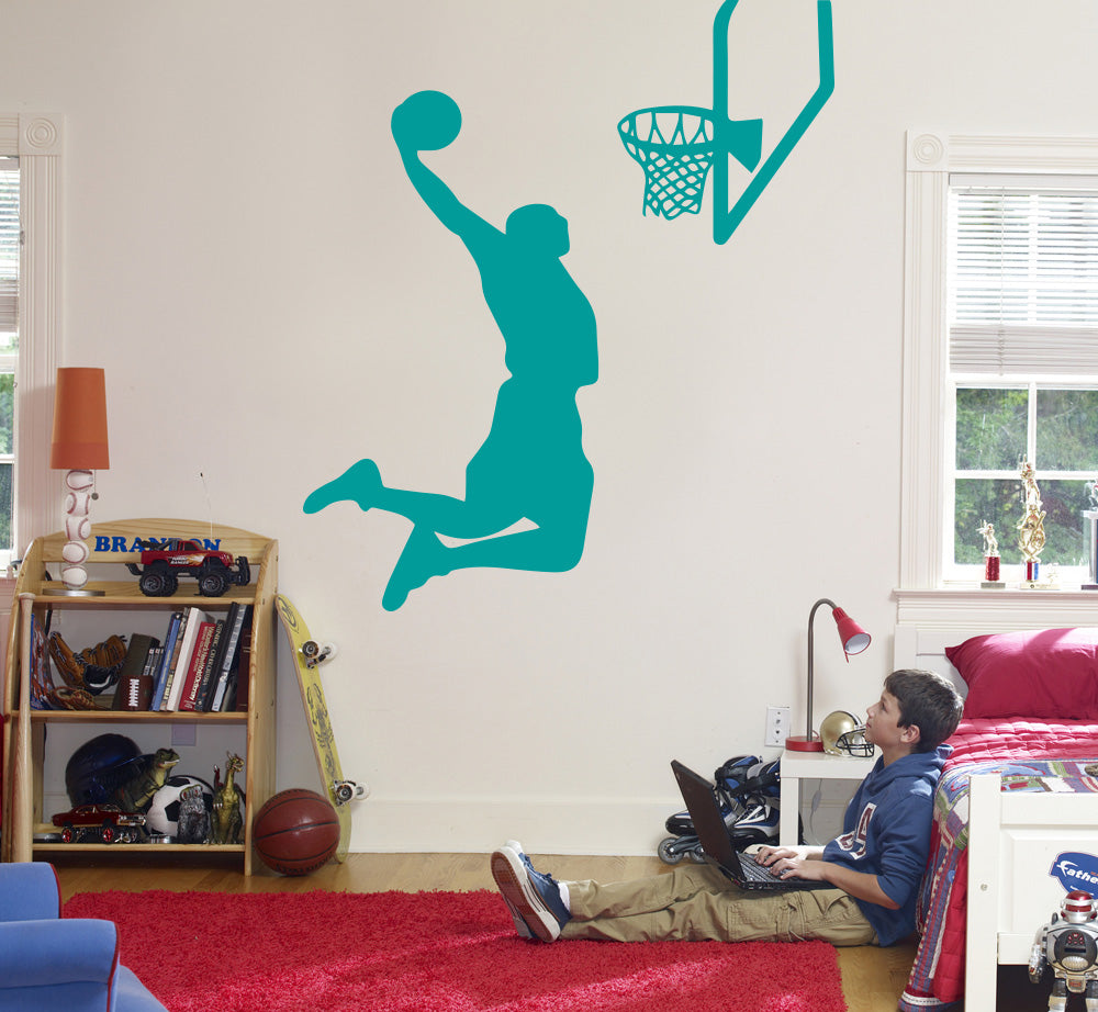 Basketball Player Wall Sticker Decal Stencil Silhouette ST171