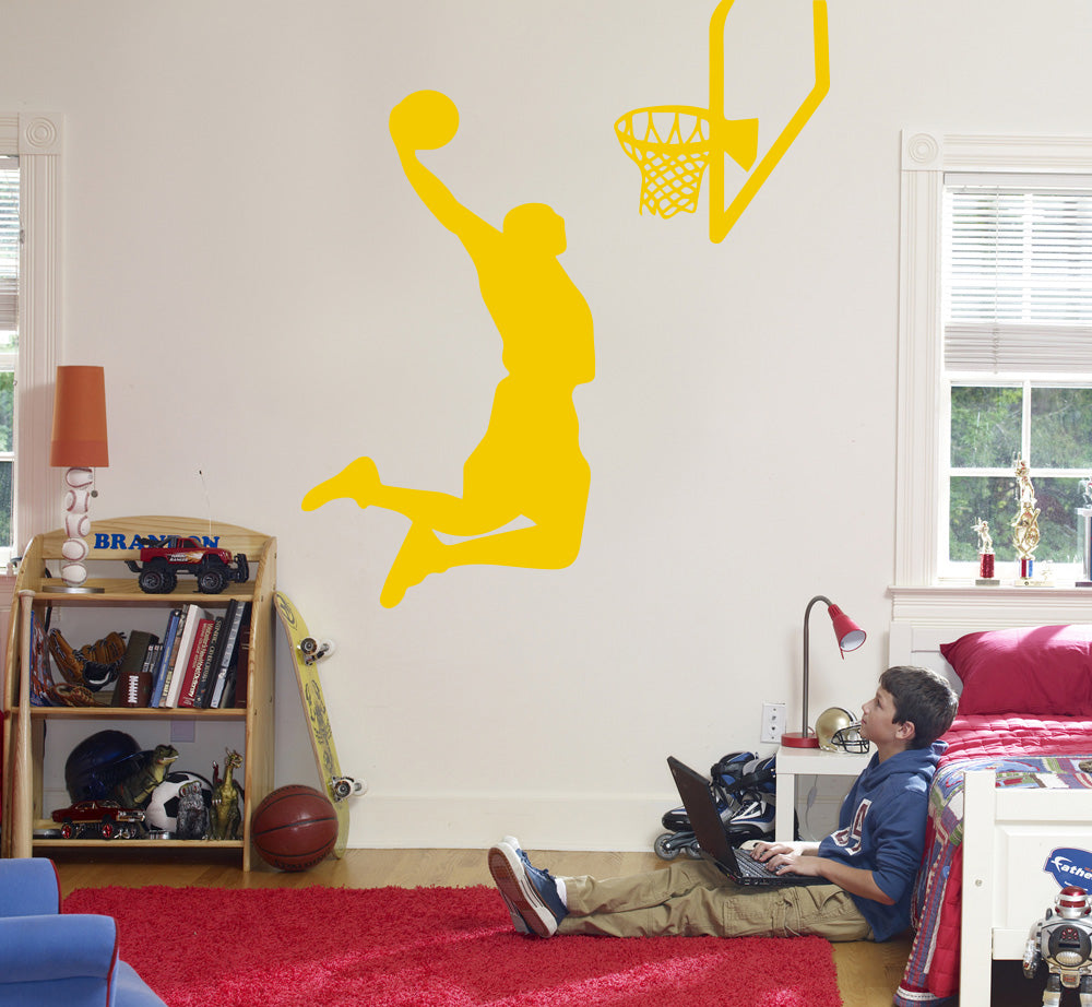 Basketball Player Wall Sticker Decal Stencil Silhouette ST171
