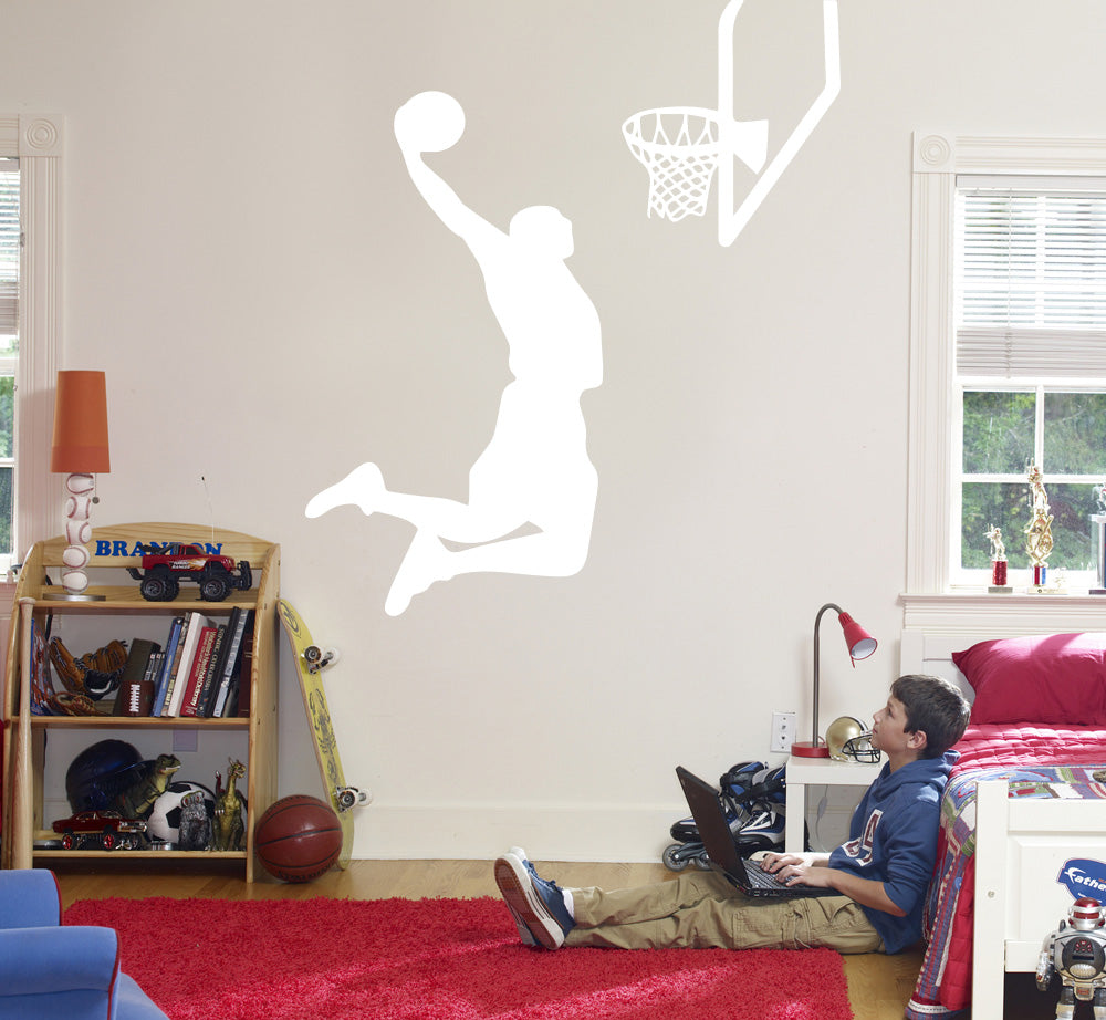 Basketball Player Wall Sticker Decal Stencil Silhouette ST171
