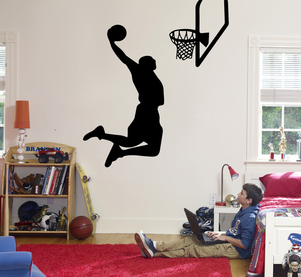Basketball Player Wall Sticker Decal Stencil Silhouette ST171