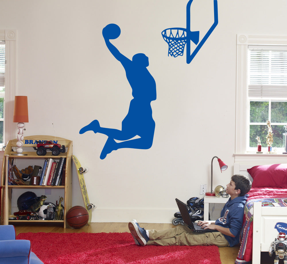 Basketball Player Wall Sticker Decal Stencil Silhouette ST171