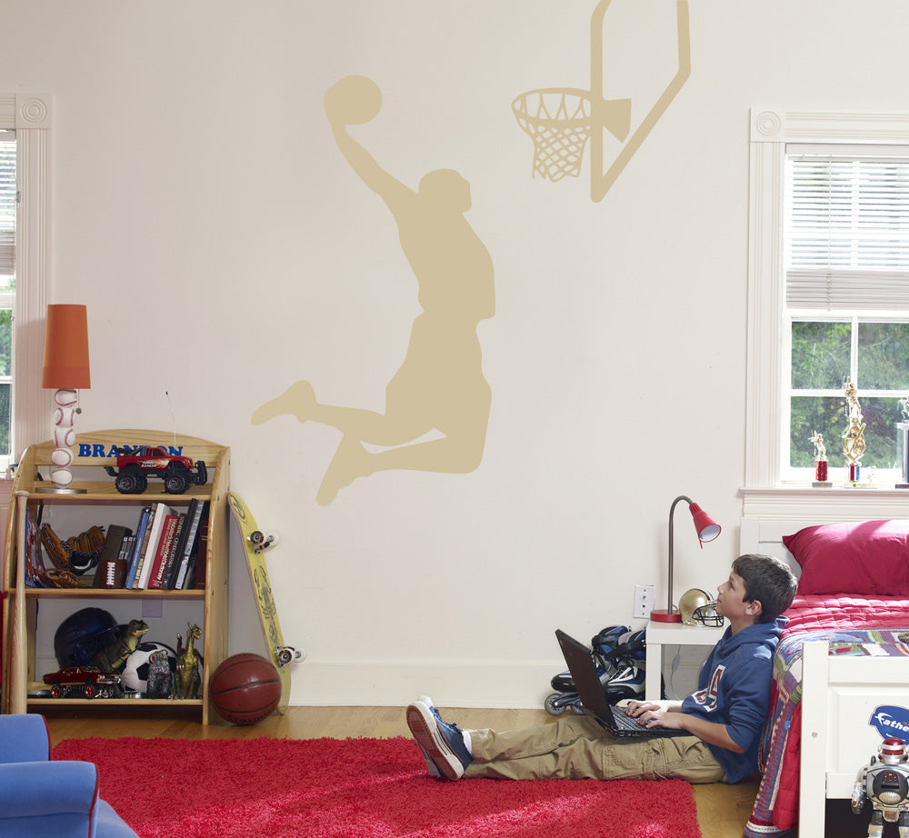 Basketball Player Wall Sticker Decal Stencil Silhouette ST171