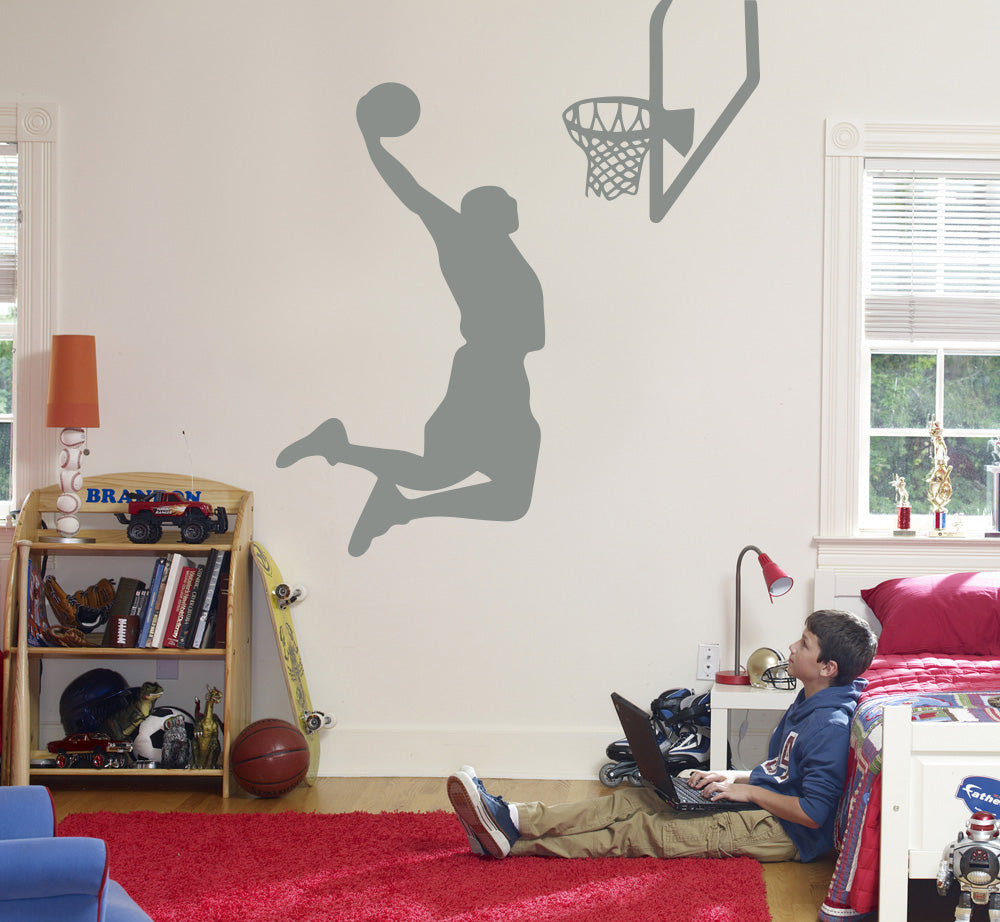 Basketball Player Wall Sticker Decal Stencil Silhouette ST171