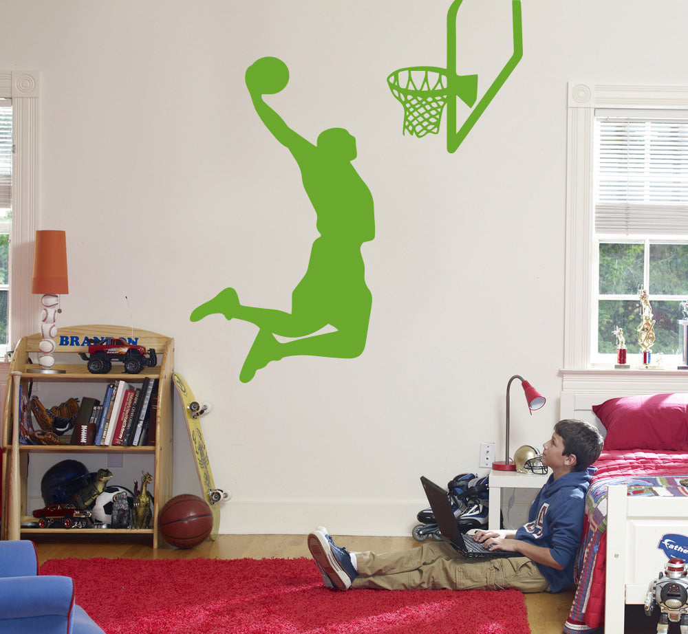 Basketball Player Wall Sticker Decal Stencil Silhouette ST171