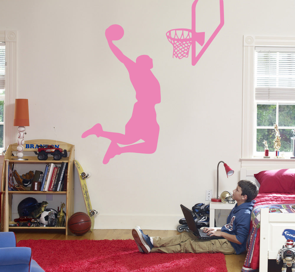 Basketball Player Wall Sticker Decal Stencil Silhouette ST171