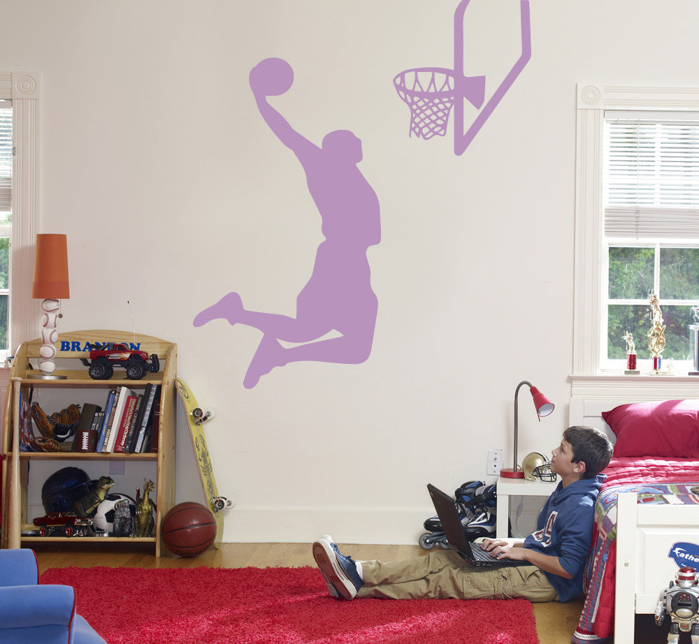 Basketball Player Wall Sticker Decal Stencil Silhouette ST171