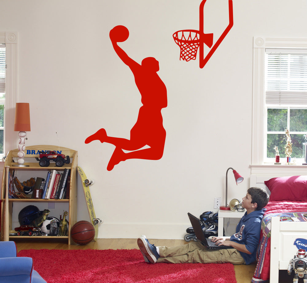 Basketball Player Wall Sticker Decal Stencil Silhouette ST171
