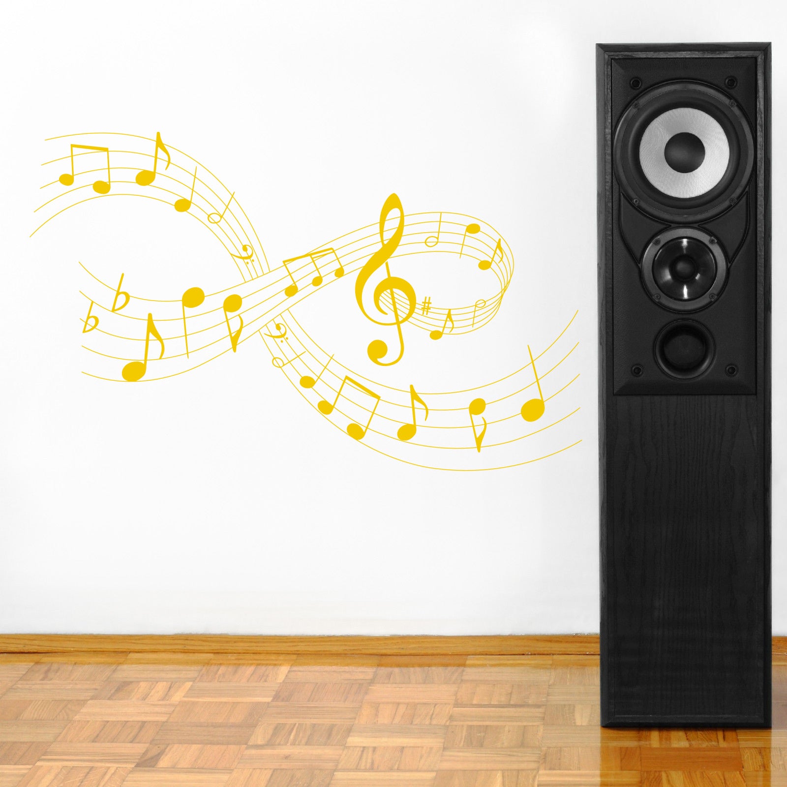 Musical Notes Wall Sticker Decal Stencil Silhouette ST176