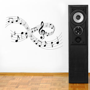 Notes de musique sticker mural autocollant pochoir Silhouette ST176
