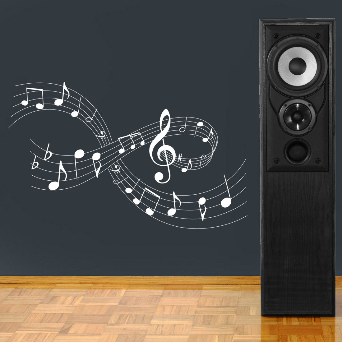 Musical Notes Wall Sticker Decal Stencil Silhouette ST176