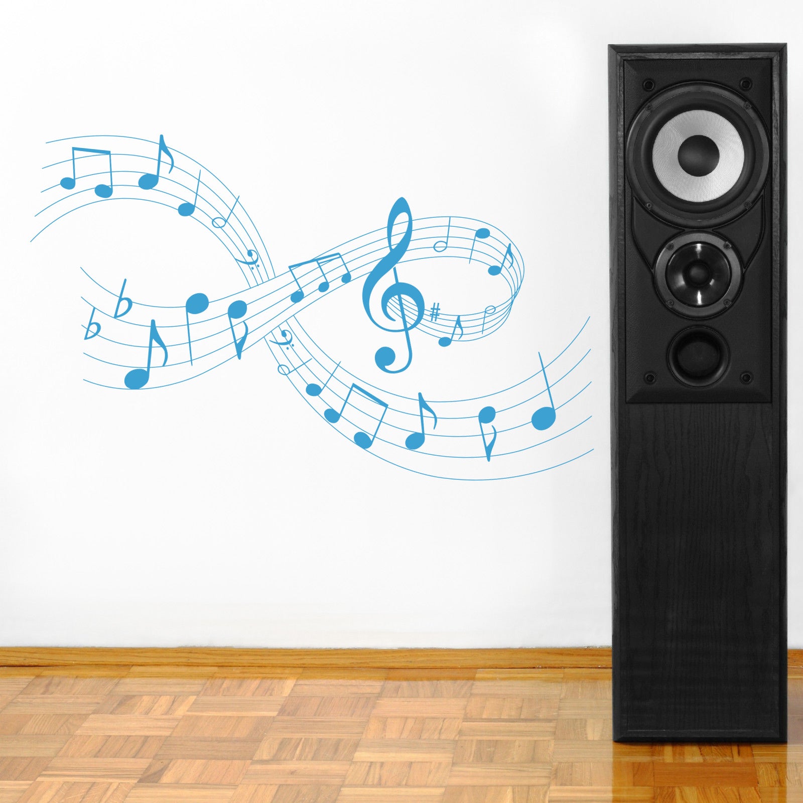 Musical Notes Wall Sticker Decal Stencil Silhouette ST176