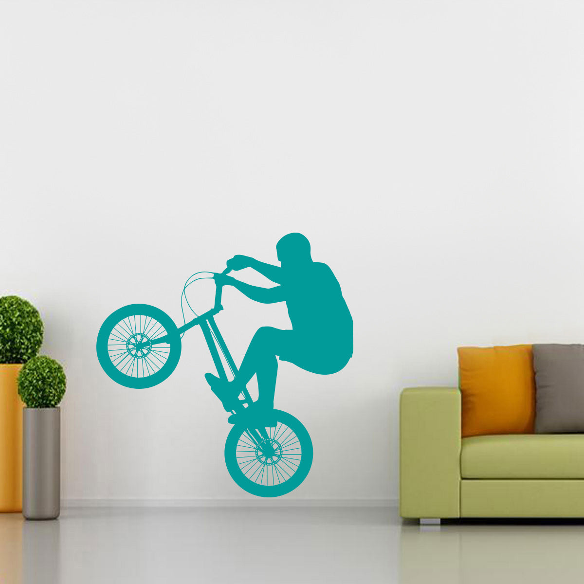 Stunt Bike Bicycle Wall Sticker Decal Stencil Silhouette ST178
