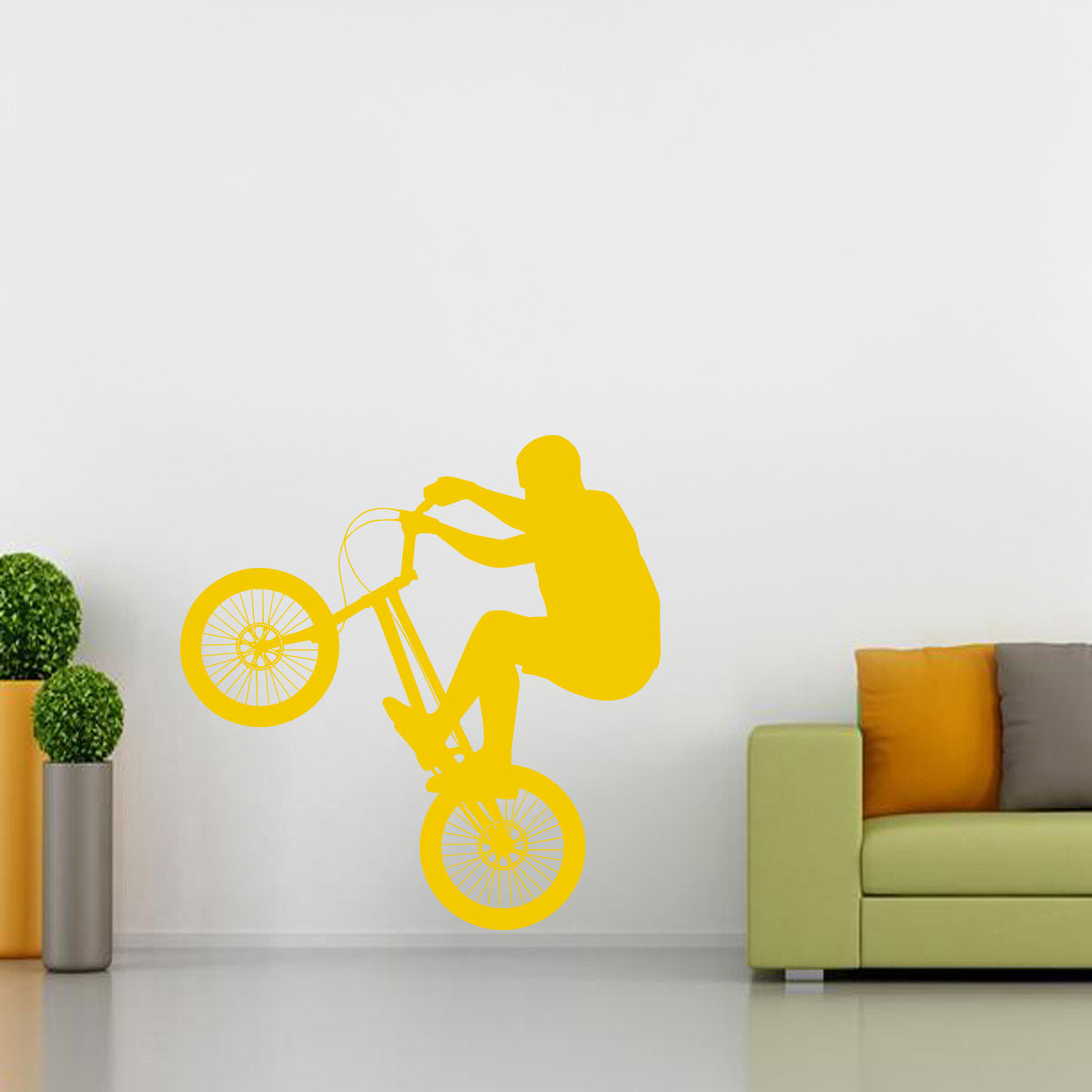 Stunt Bike Bicycle Wall Sticker Decal Stencil Silhouette ST178
