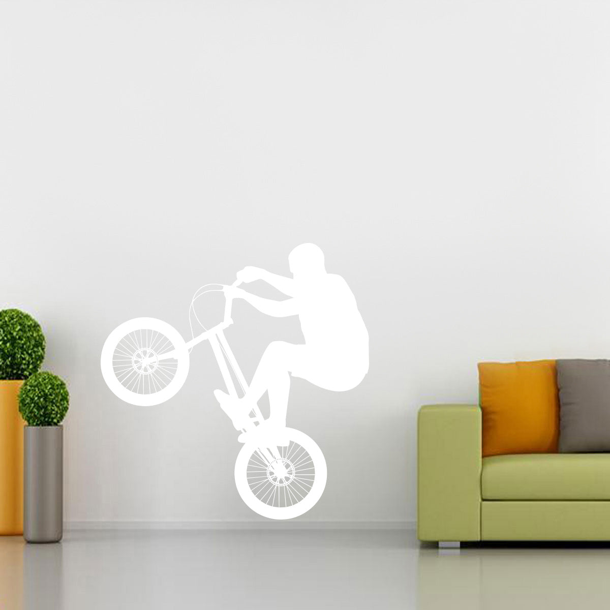 Stunt Bike Bicycle Wall Sticker Decal Stencil Silhouette ST178