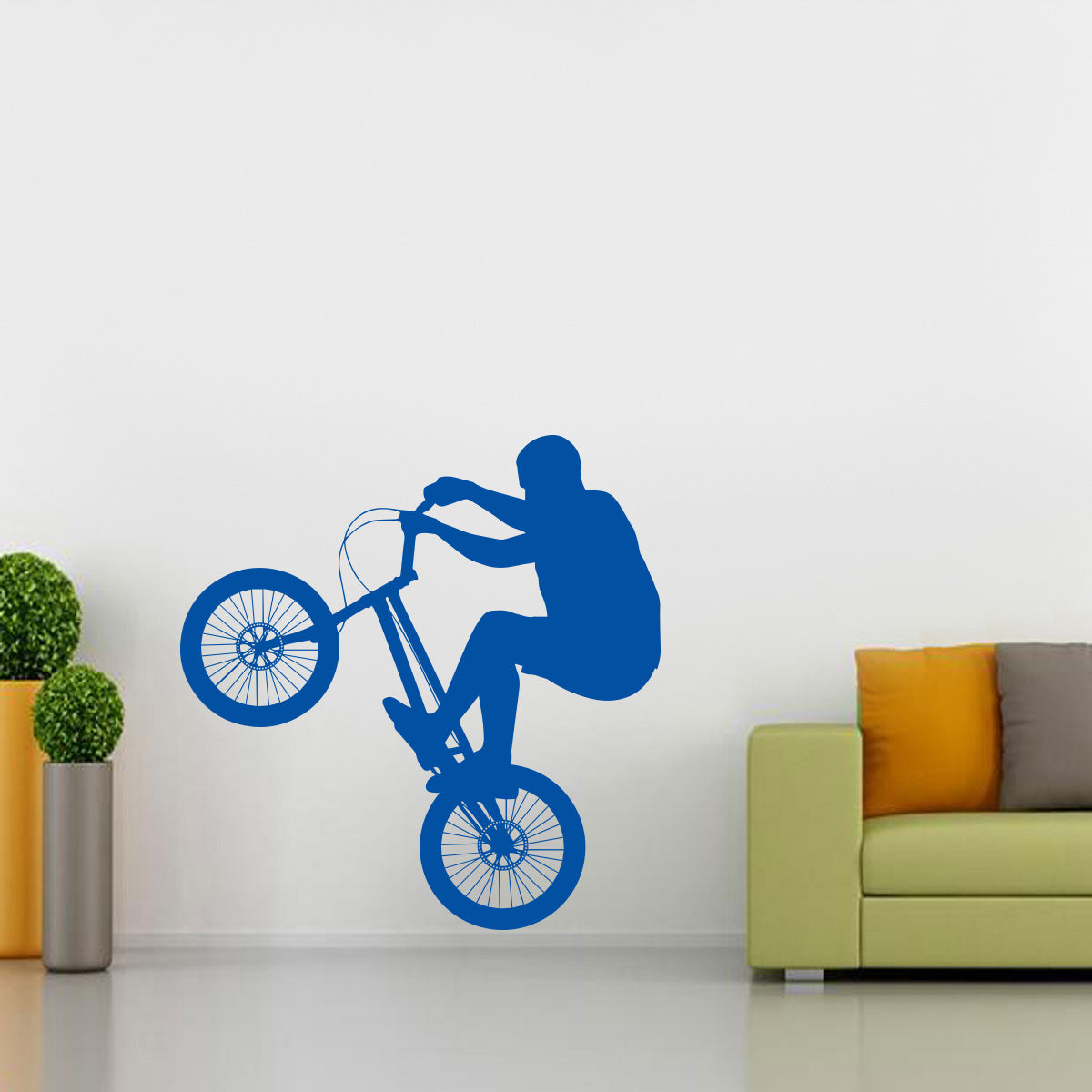 Stunt Bike Bicycle Wall Sticker Decal Stencil Silhouette ST178