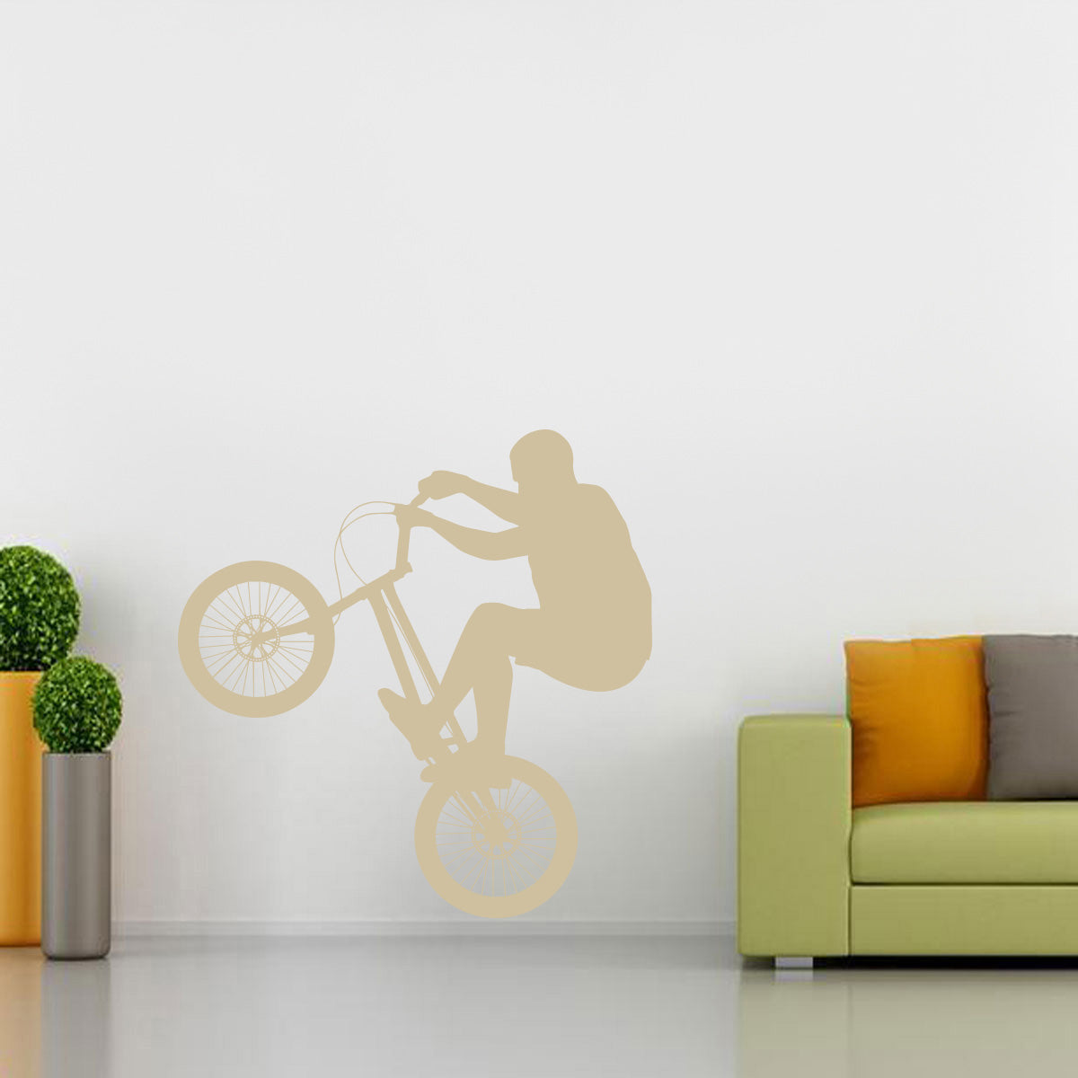 Stunt Bike Bicycle Wall Sticker Decal Stencil Silhouette ST178