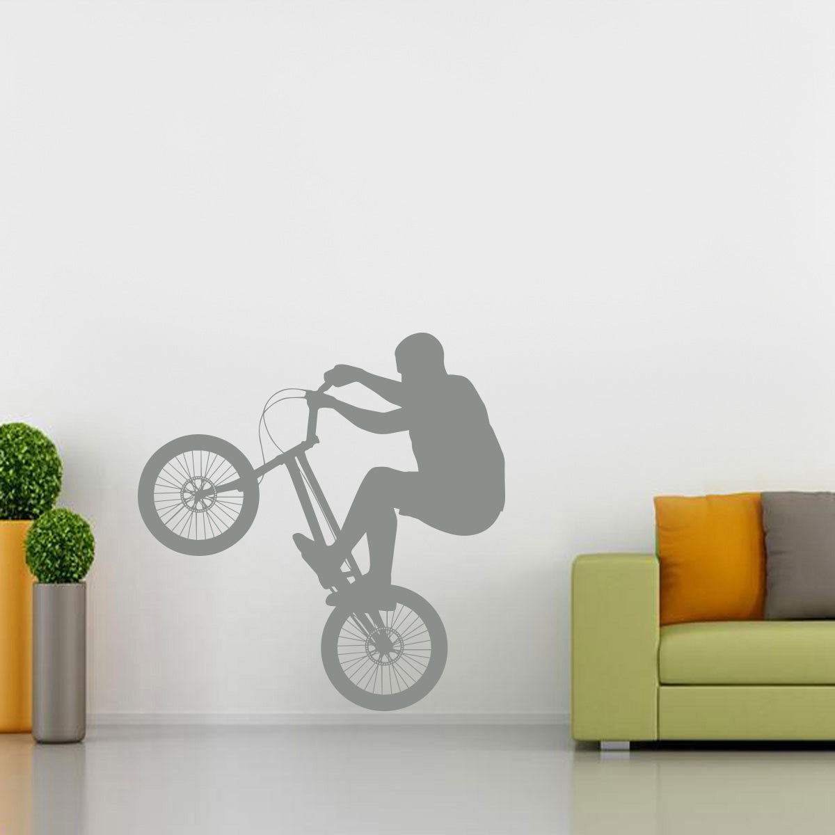 Stunt Bike Bicycle Wall Sticker Decal Stencil Silhouette ST178