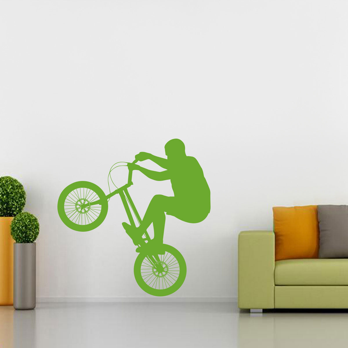Stunt Bike Bicycle Wall Sticker Decal Stencil Silhouette ST178