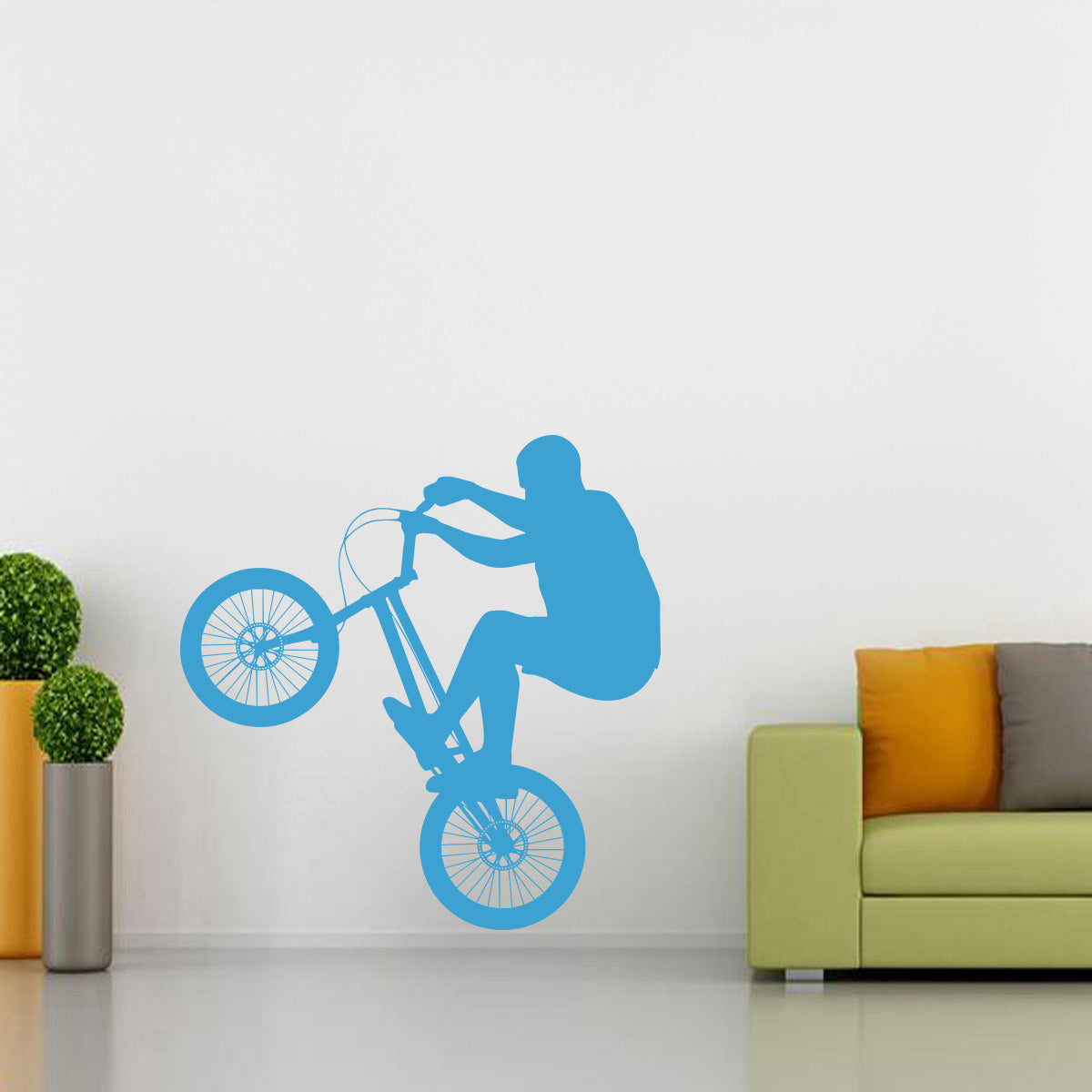 Stunt Bike Bicycle Wall Sticker Decal Stencil Silhouette ST178