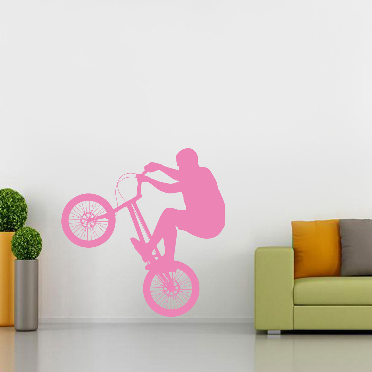 Stunt Bike Bicycle Wall Sticker Decal Stencil Silhouette ST178