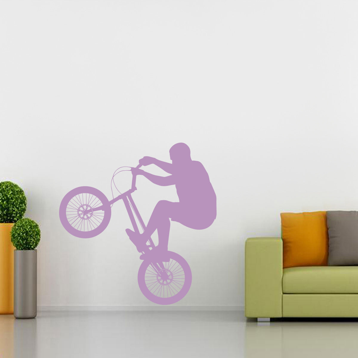 Stunt Bike Bicycle Wall Sticker Decal Stencil Silhouette ST178