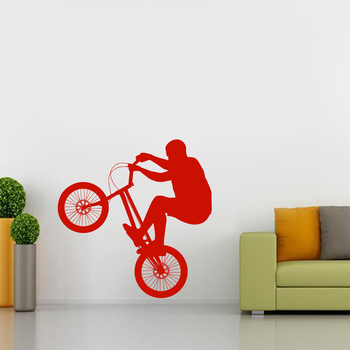 Stunt Bike Bicycle Wall Sticker Decal Stencil Silhouette ST178