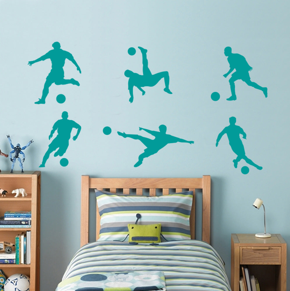 Soccer Players Wall Sticker Decal Stencil Silhouette ST181