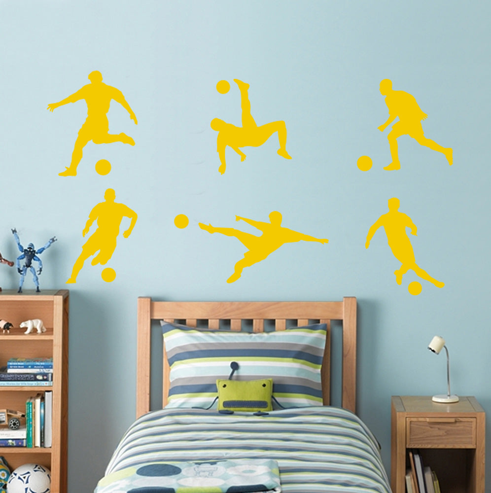 Soccer Players Wall Sticker Decal Stencil Silhouette ST181