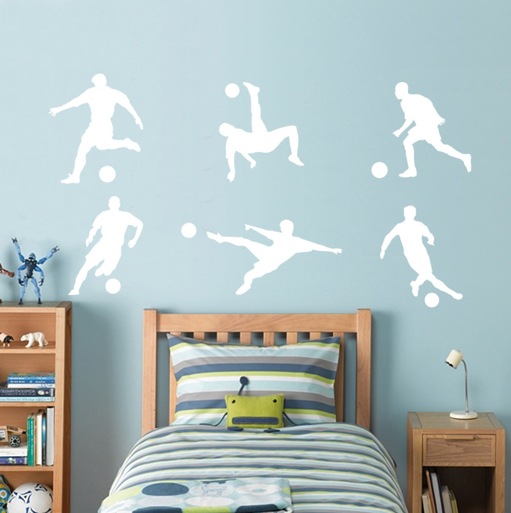 Soccer Players Wall Sticker Decal Stencil Silhouette ST181