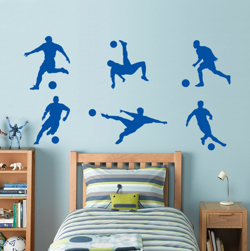 Soccer Players Wall Sticker Decal Stencil Silhouette ST181