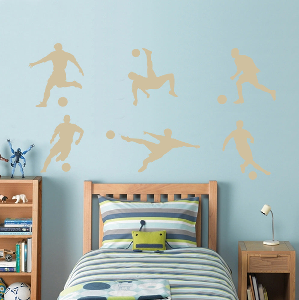 Soccer Players Wall Sticker Decal Stencil Silhouette ST181