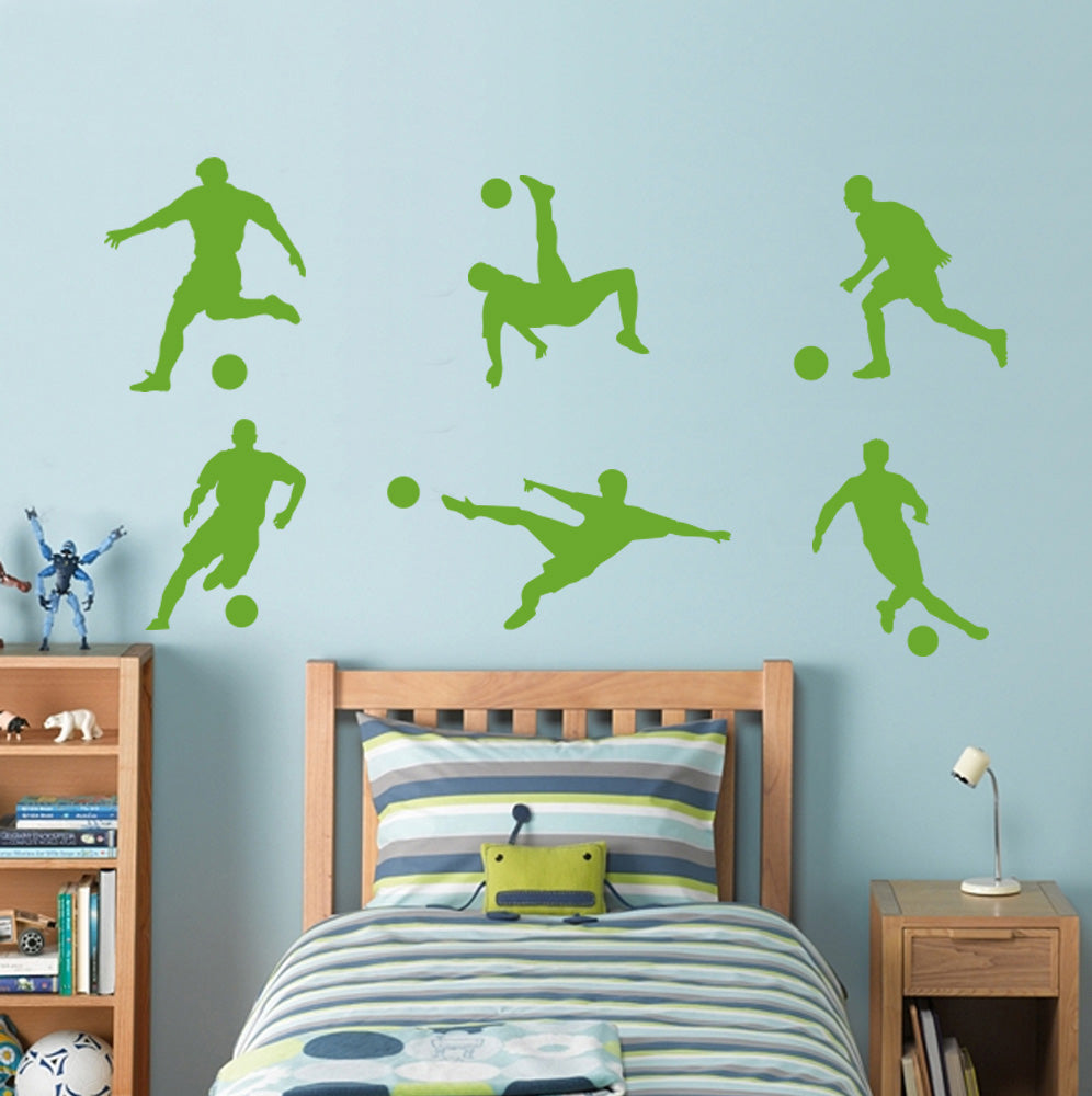 Soccer Players Wall Sticker Decal Stencil Silhouette ST181