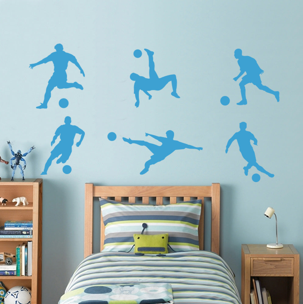 Soccer Players Wall Sticker Decal Stencil Silhouette ST181
