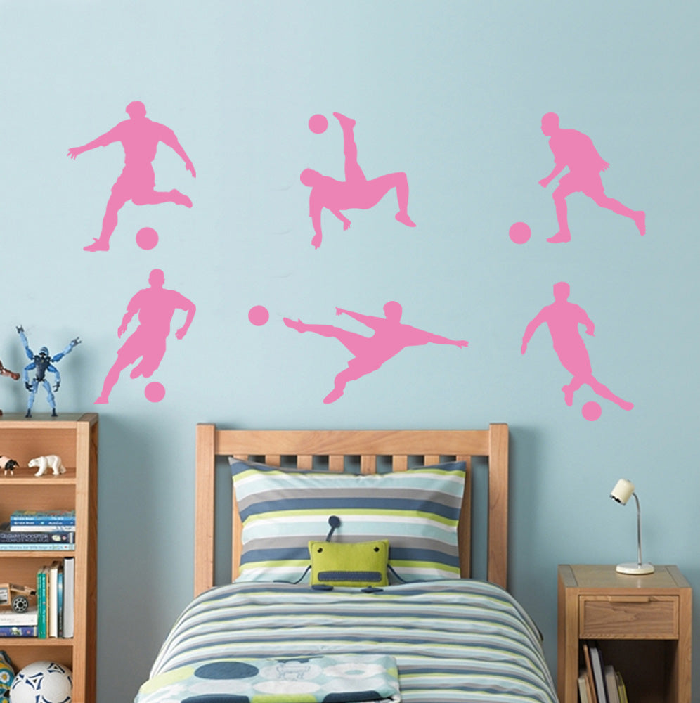 Soccer Players Wall Sticker Decal Stencil Silhouette ST181