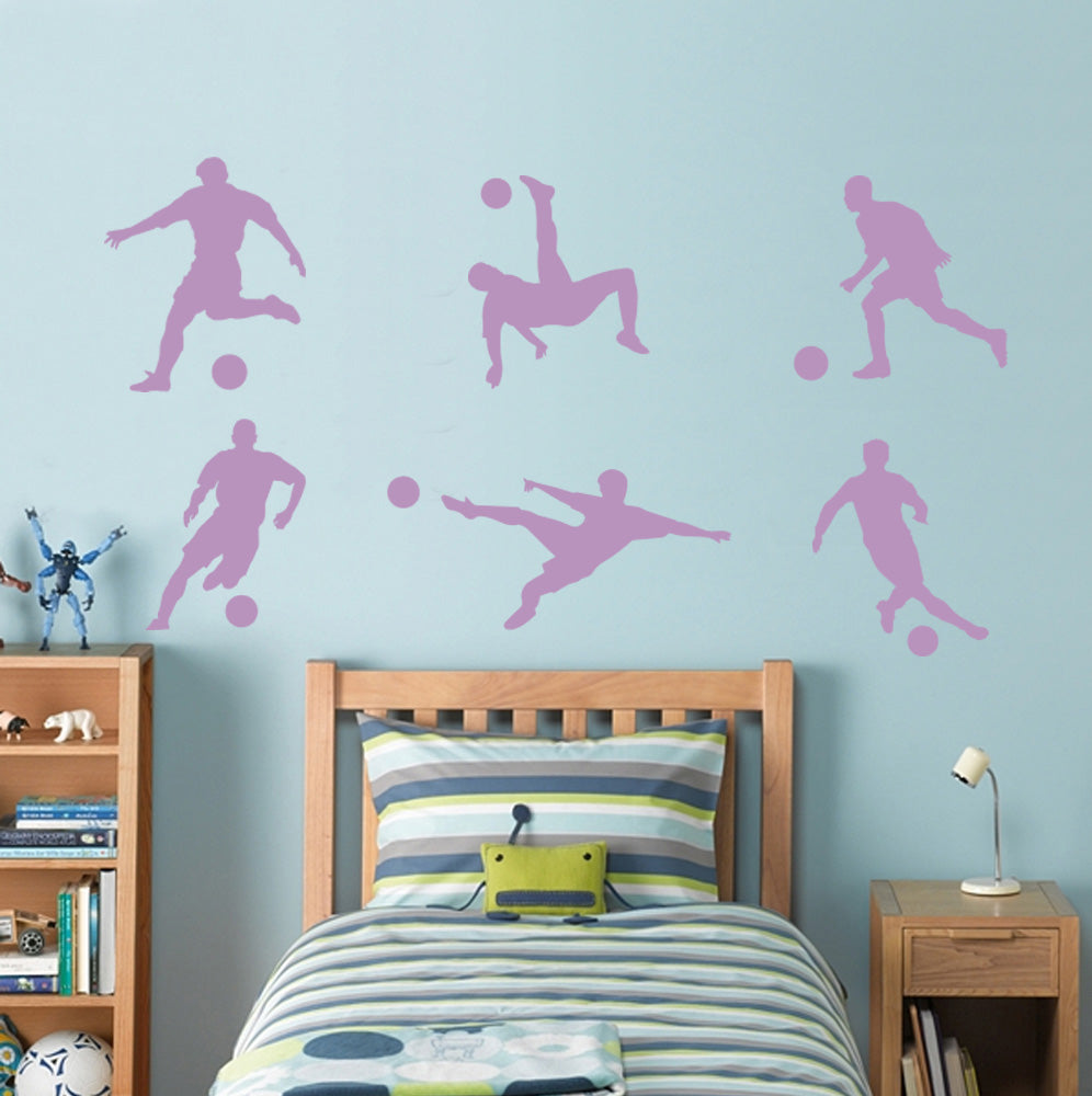 Soccer Players Wall Sticker Decal Stencil Silhouette ST181