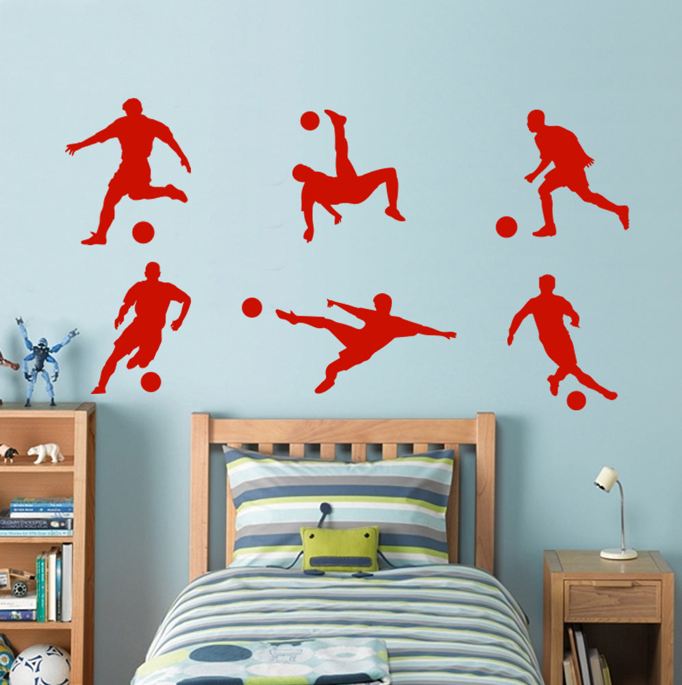Soccer Players Wall Sticker Decal Stencil Silhouette ST181
