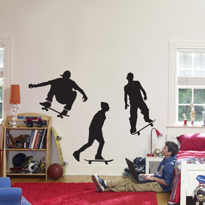 Skaters Skateboard Wall Sticker Decal Stencil Silhouette ST184
