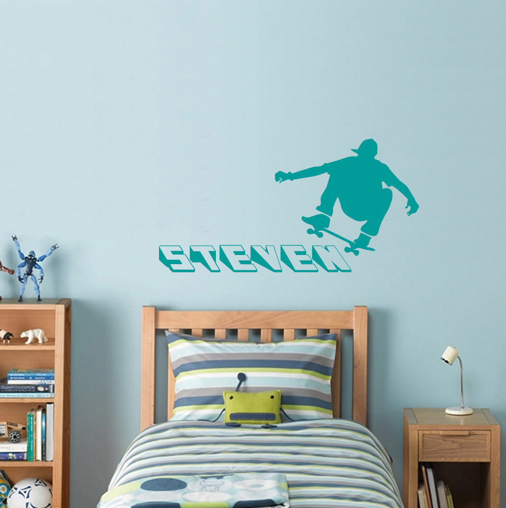SKATERS Autocollant mural personnalisé Autocollant Décalque Stencil Silhouette ST185
