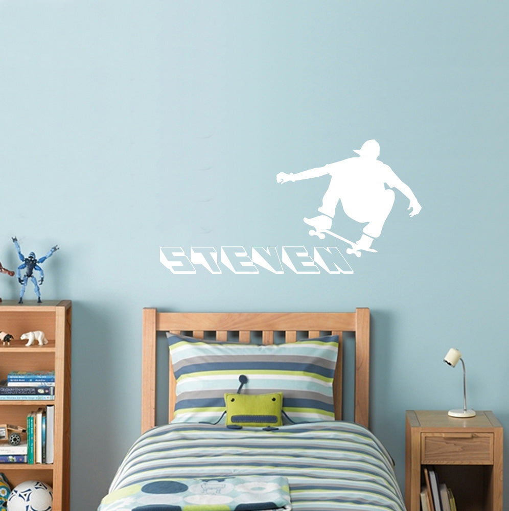 SKATERS Autocollant mural personnalisé Autocollant Décalque Stencil Silhouette ST185
