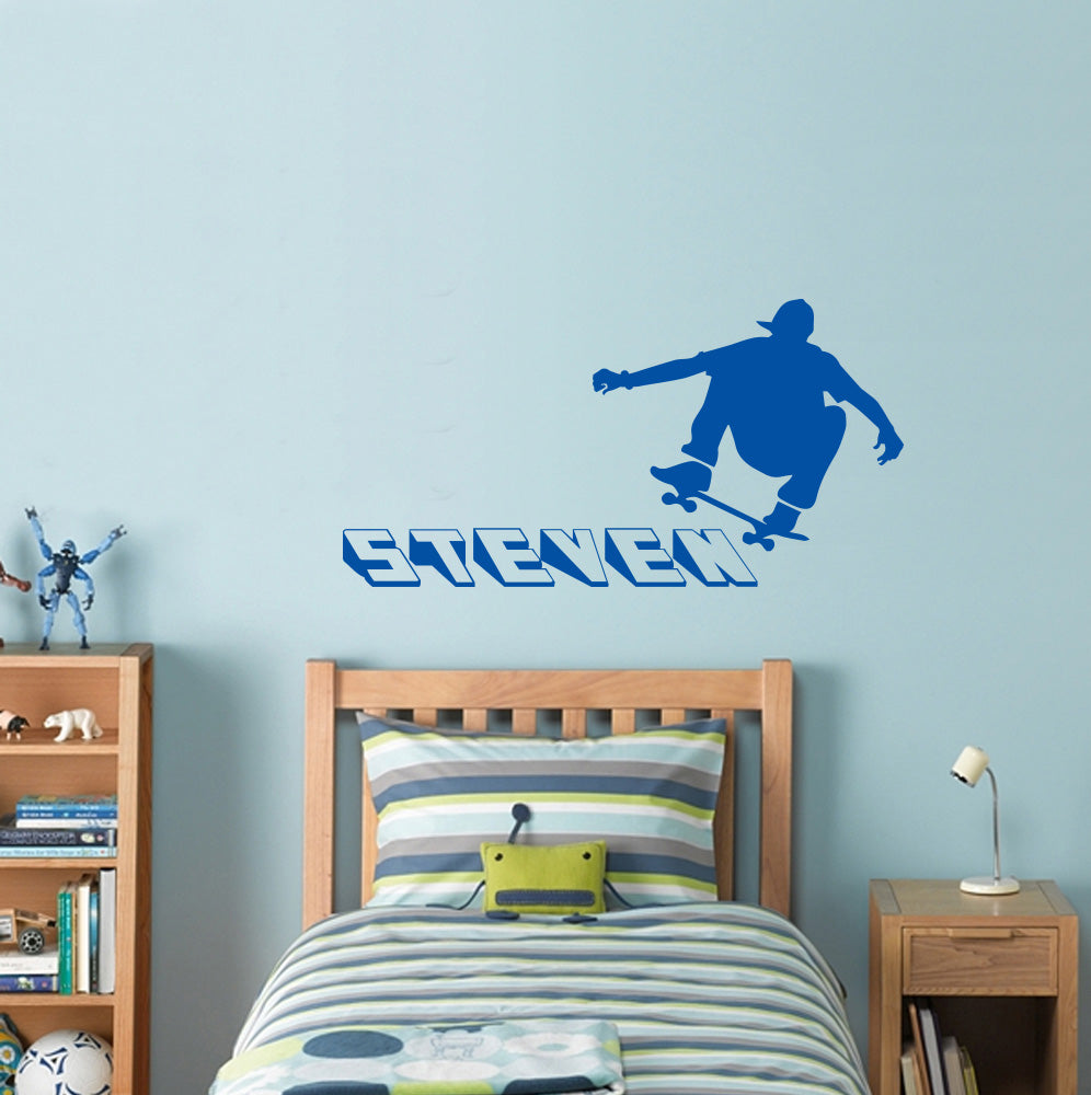 SKATERS Autocollant mural personnalisé Autocollant Décalque Stencil Silhouette ST185