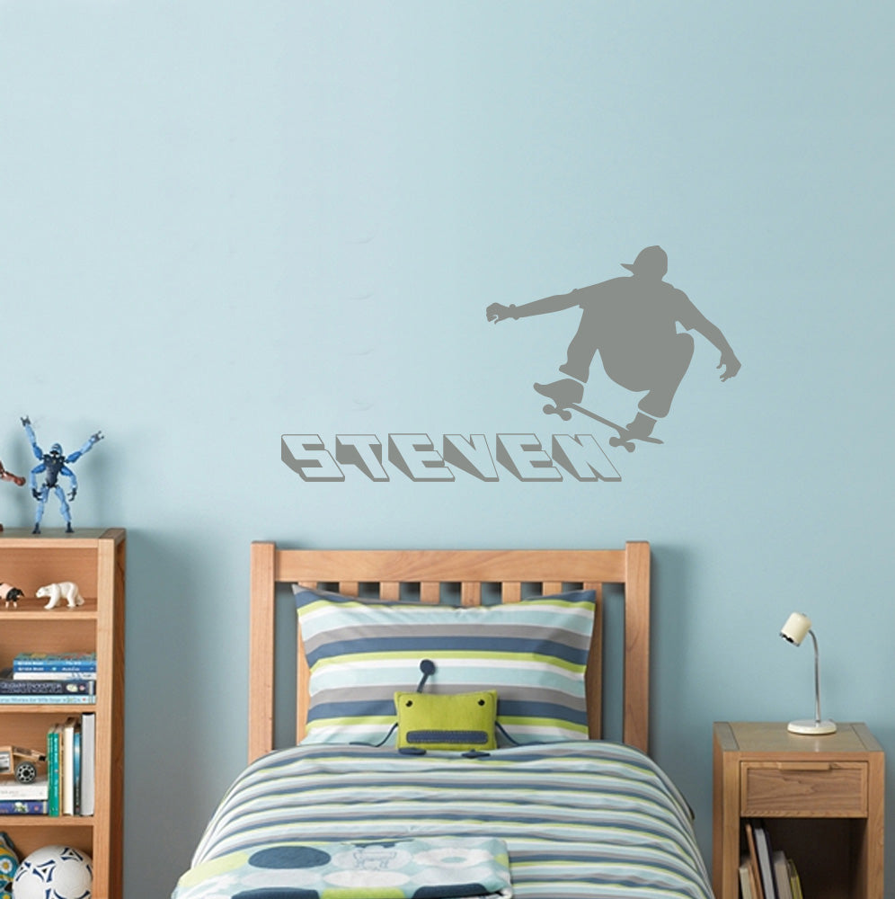 SKATERS Autocollant mural personnalisé Autocollant Décalque Stencil Silhouette ST185