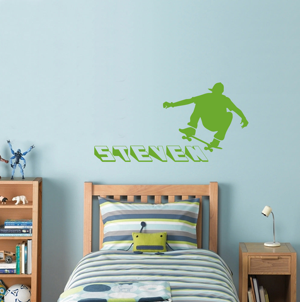 SKATERS Autocollant mural personnalisé Autocollant Décalque Stencil Silhouette ST185