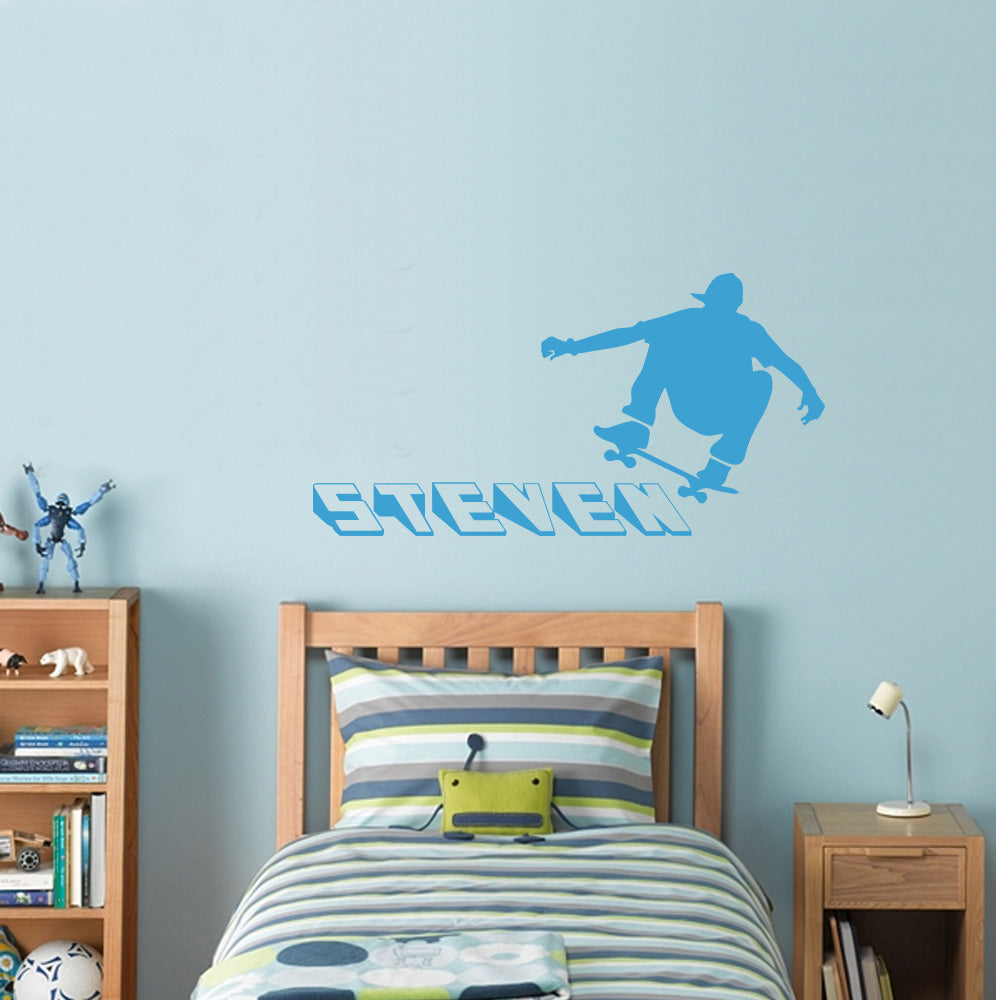 SKATERS Autocollant mural personnalisé Autocollant Décalque Stencil Silhouette ST185