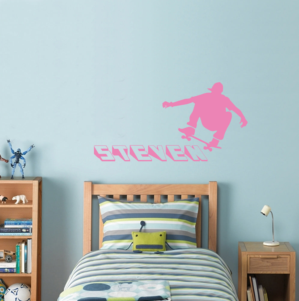 SKATERS Autocollant mural personnalisé Autocollant Décalque Stencil Silhouette ST185