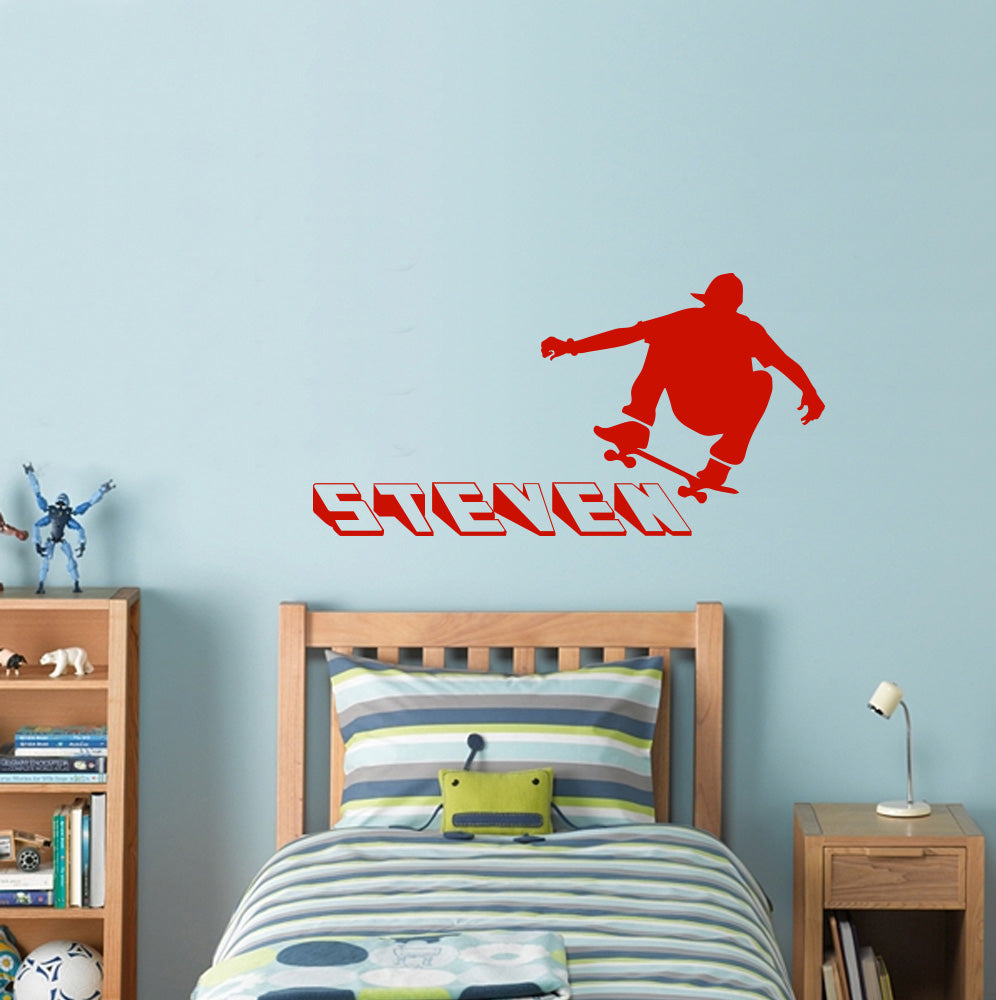 SKATERS Autocollant mural personnalisé Autocollant Décalque Stencil Silhouette ST185