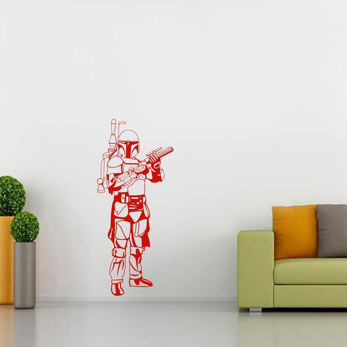 Star Wars Boba Fett Wall Sticker Decal Stencil Silhouette ST195
