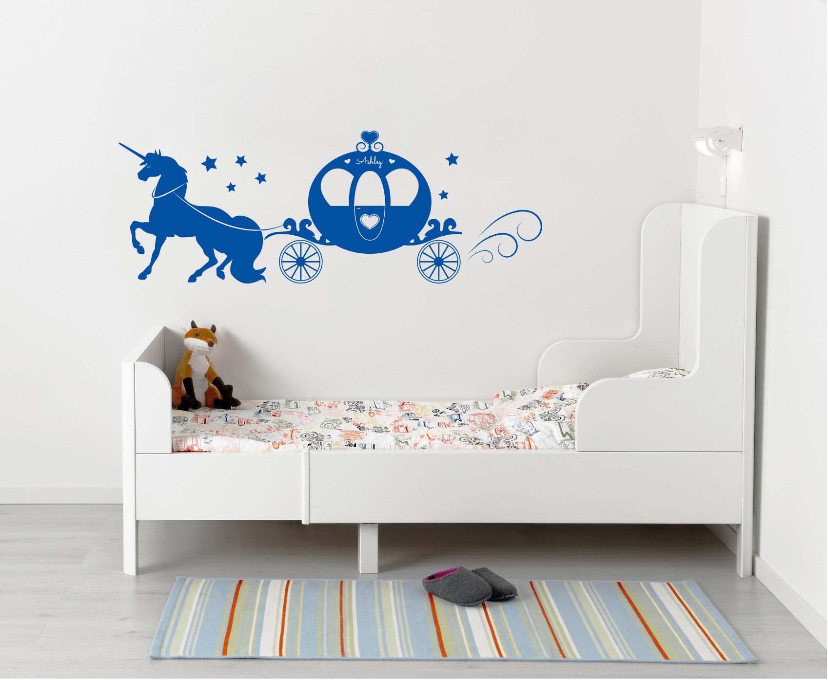 Cheval et calèche personnalisé sticker mural autocollant pochoir Silhouette ST199