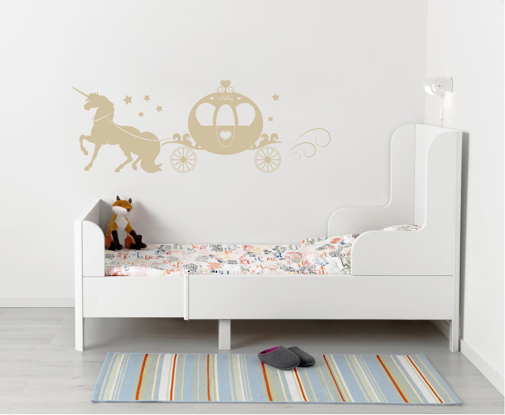 Cheval et calèche personnalisé sticker mural autocollant pochoir Silhouette ST199