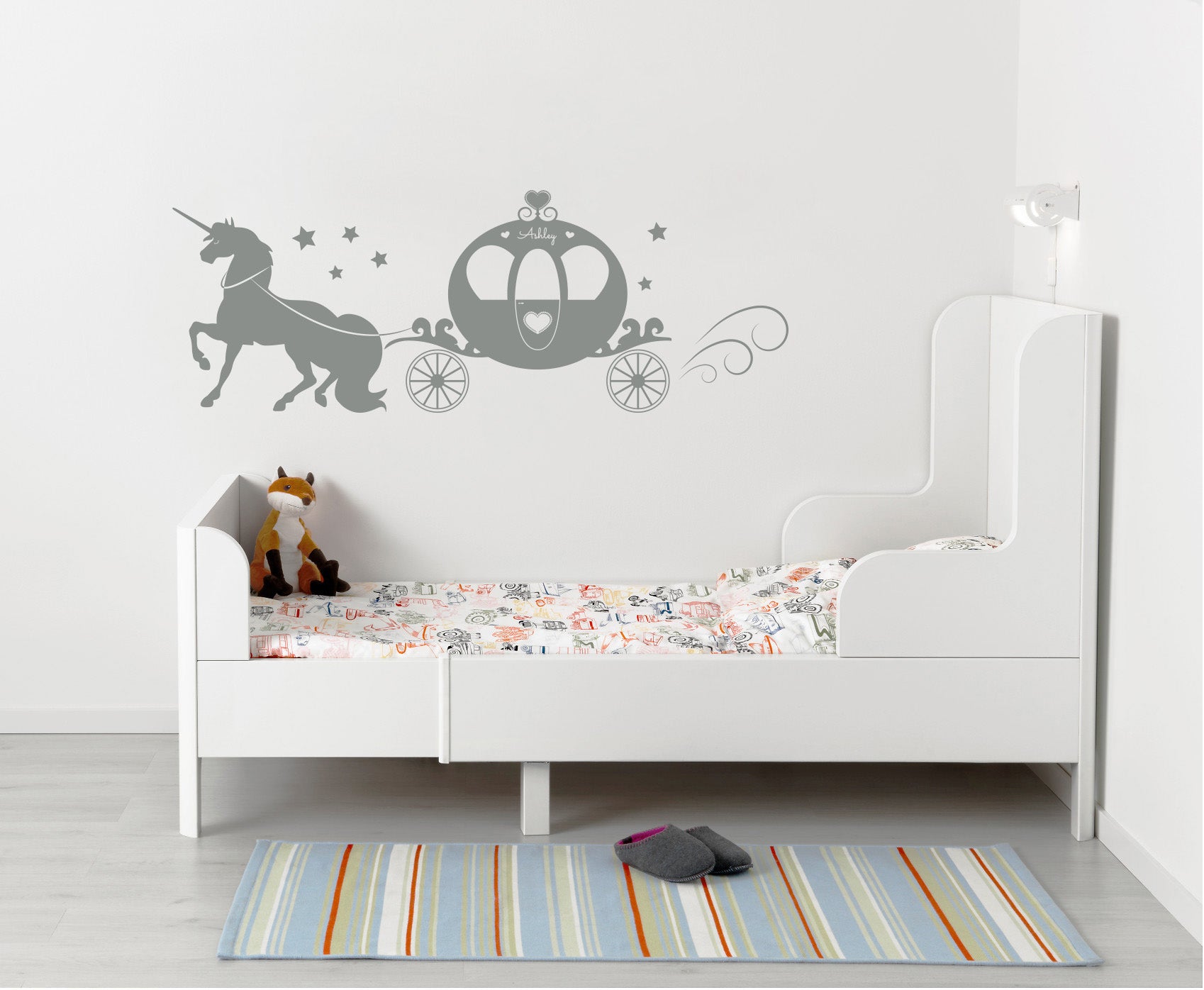 Cheval et calèche personnalisé sticker mural autocollant pochoir Silhouette ST199