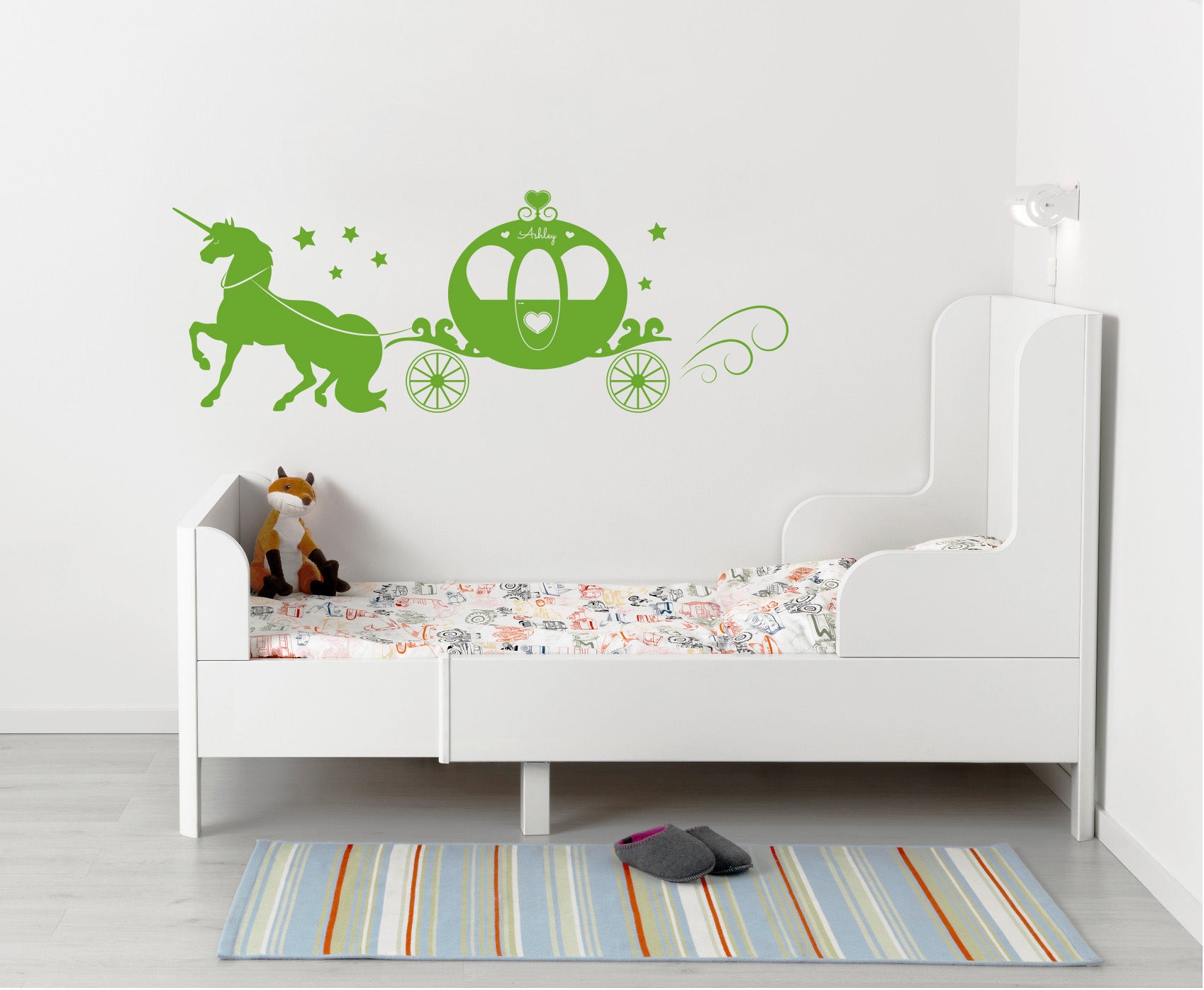 Cheval et calèche personnalisé sticker mural autocollant pochoir Silhouette ST199